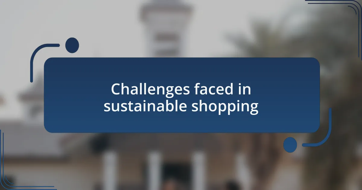 Challenges faced in sustainable shopping
