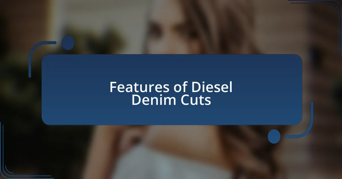 Features of Diesel Denim Cuts