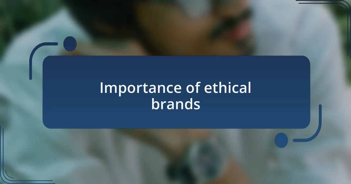 Importance of ethical brands