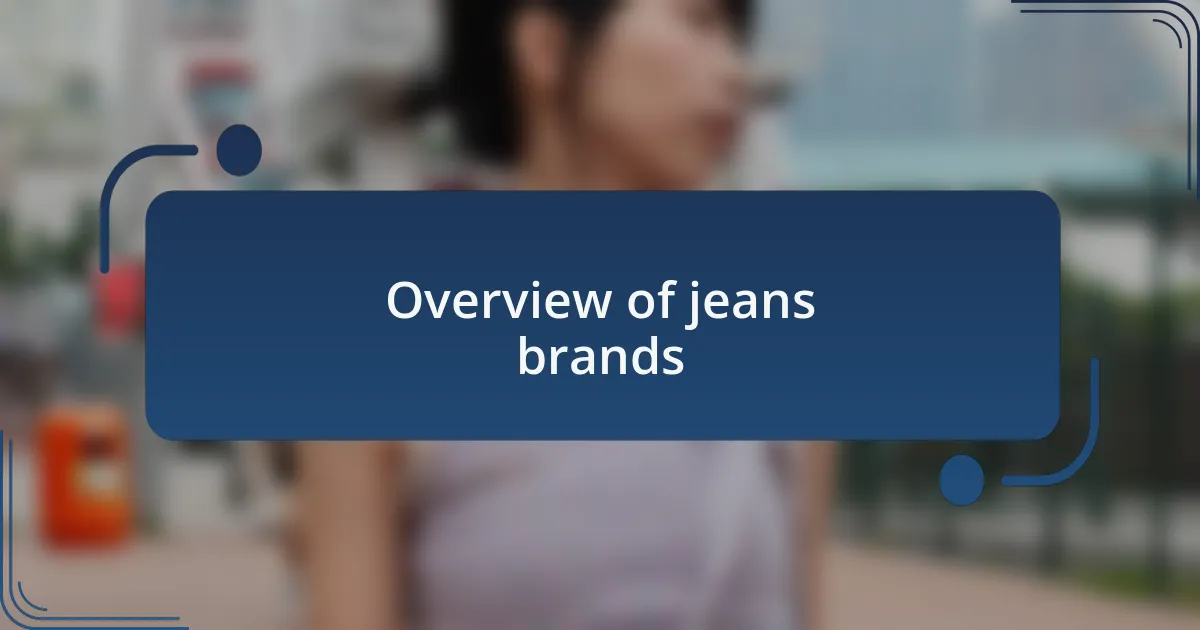 Overview of jeans brands
