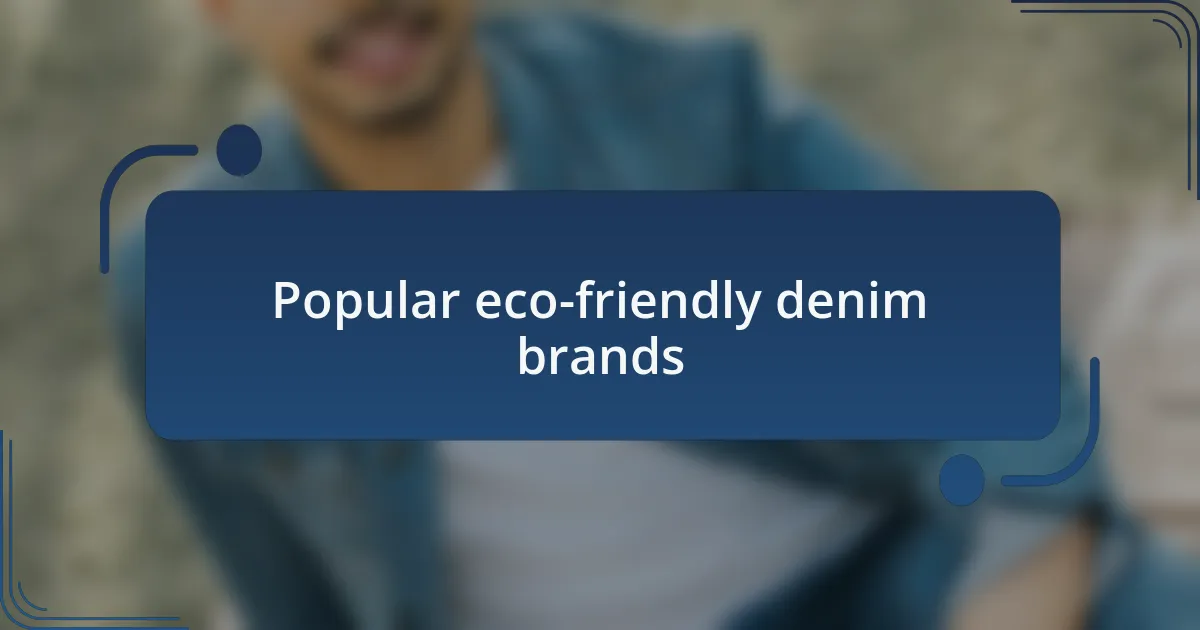 Popular eco-friendly denim brands