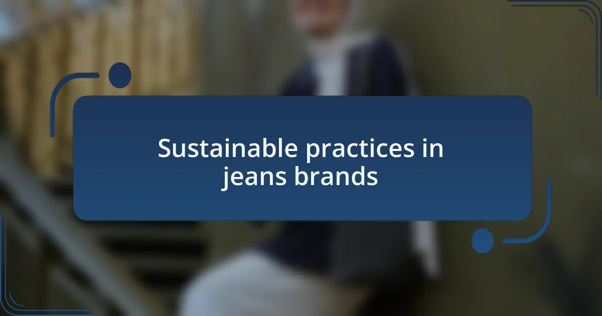 Sustainable practices in jeans brands
