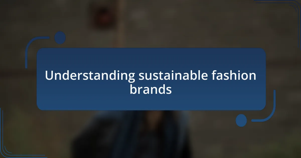 Understanding sustainable fashion brands